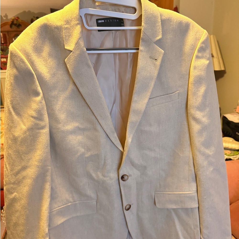 ASOS Cream Two-Button Men's Blazer